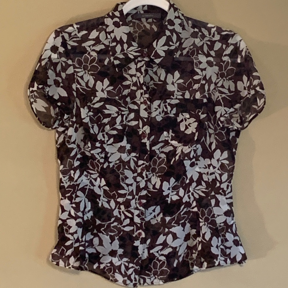 Liz Claiborne Brown/White Top 4